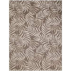 Garden Oasis Mocha 9 ft. x 12 ft. Nature-inspired Contemporary Area Rug