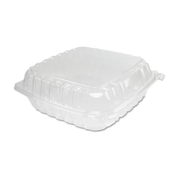 DART 9.5 in. x 9 in. x 3 in. Clear Seal Hinged-Lid Plastic Containers  (100-Bag 2-Bags/Carton) DCCC95PST1 - The Home Depot