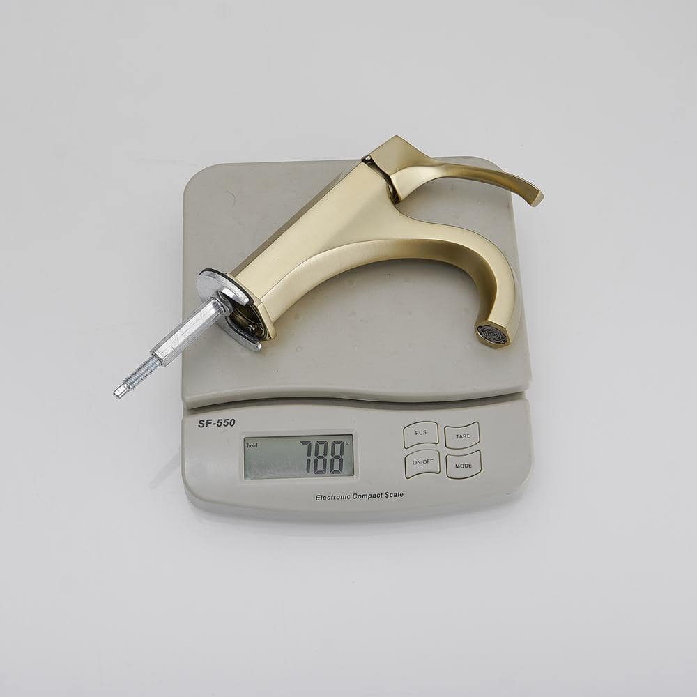 Brushed Gold Single-Handle Modern Bathroom Faucet