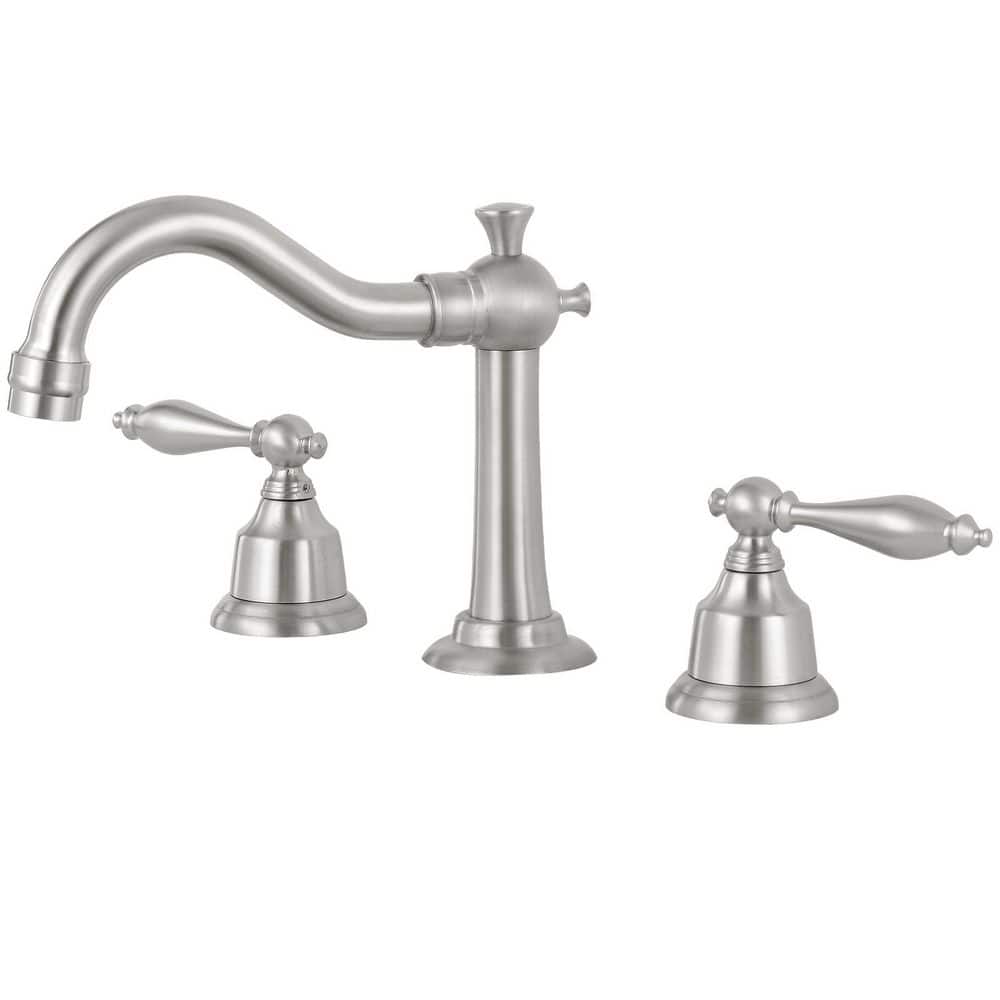 Double Handle 8 in. Widespread Bathroom Faucet 3-Hole Waterfall Bathroom Si