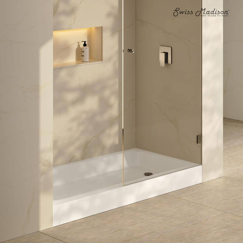 Voltaire 60 x 30 Glossy White Shower Pan Base with Right Drain