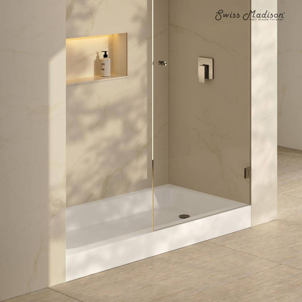 Voltaire 60 x 30 Glossy White Shower Pan Base with Right Drain