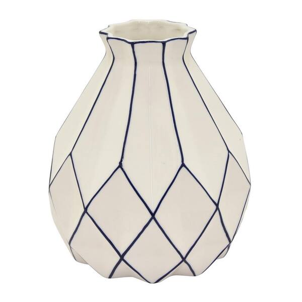 THREE HANDS 8.25 in. Porcelain White Vase