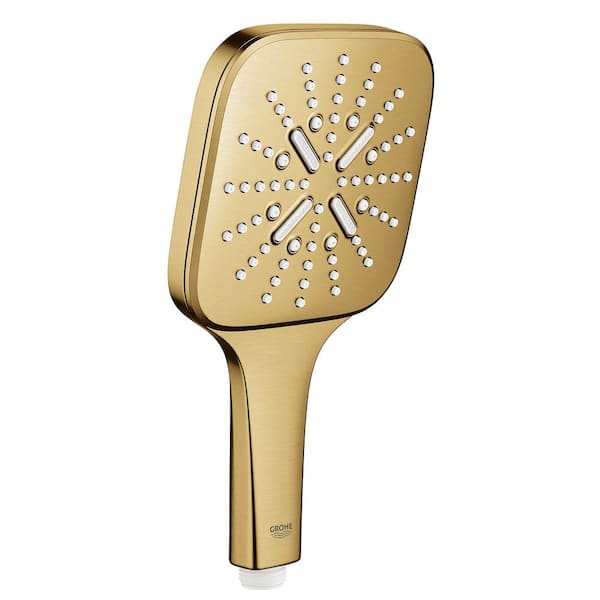 GROHE Rainshower Smartactive 3-Spray Patterns 5 in. Wall Mount Square Handheld Shower Head 1.75 GPM in Brushed Cool Sunrise