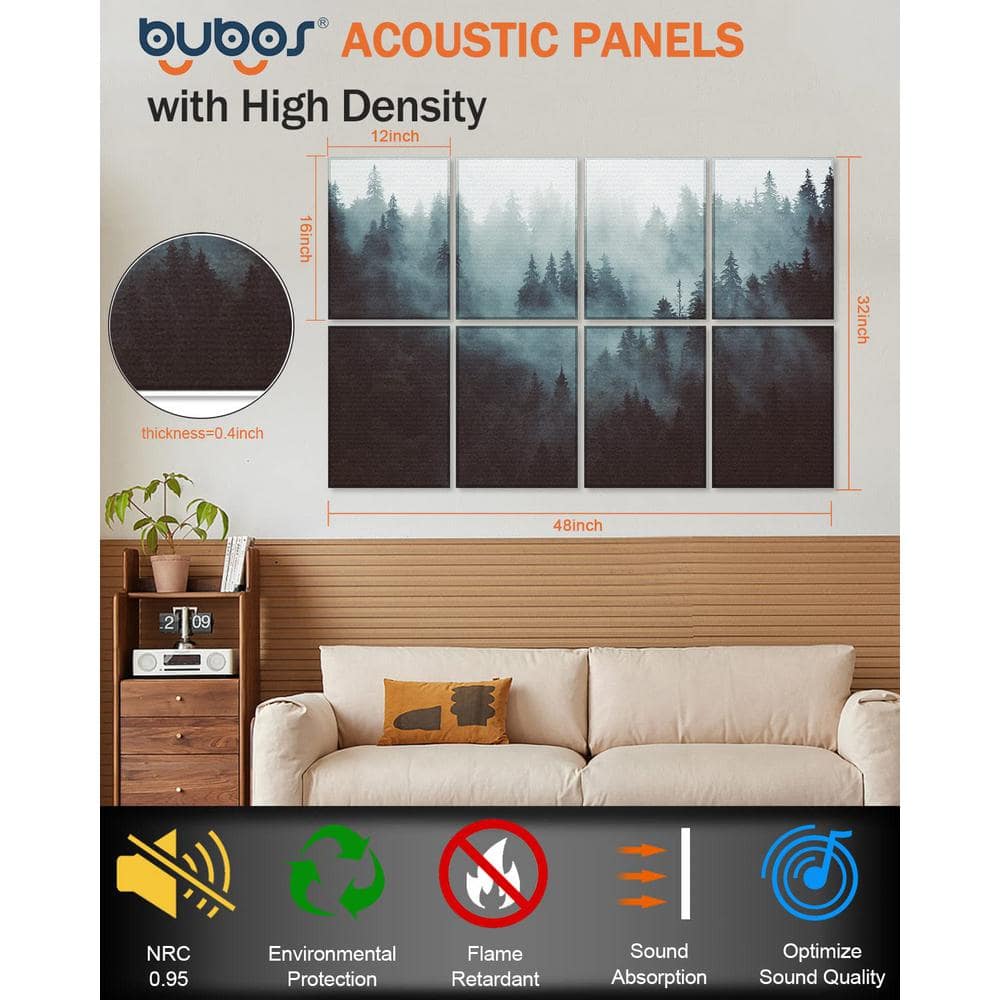 Fog Forest 8-Pack Acoustic Soundproof Wall Panels