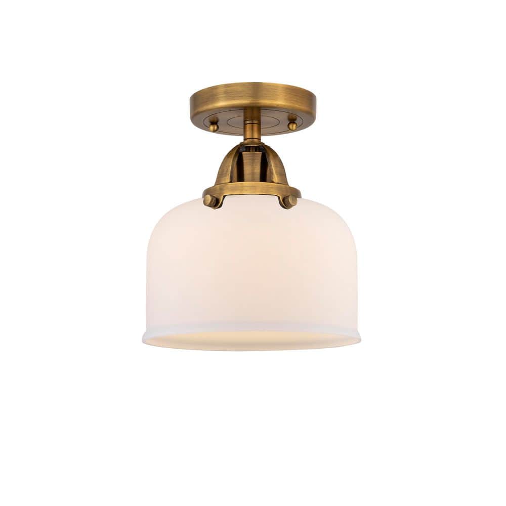 Bell 8 in. 1-Light Brushed Brass Industrial Semi-Flush Mount with Frosted Glass Shade price history on PriceWatchPro
