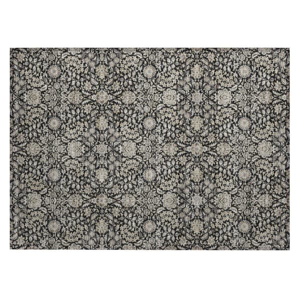 Chantille Machine Washable Indoor/Outdoor Abstract ACN3101 Black 2 ft. x 3 ft. Accent Rug