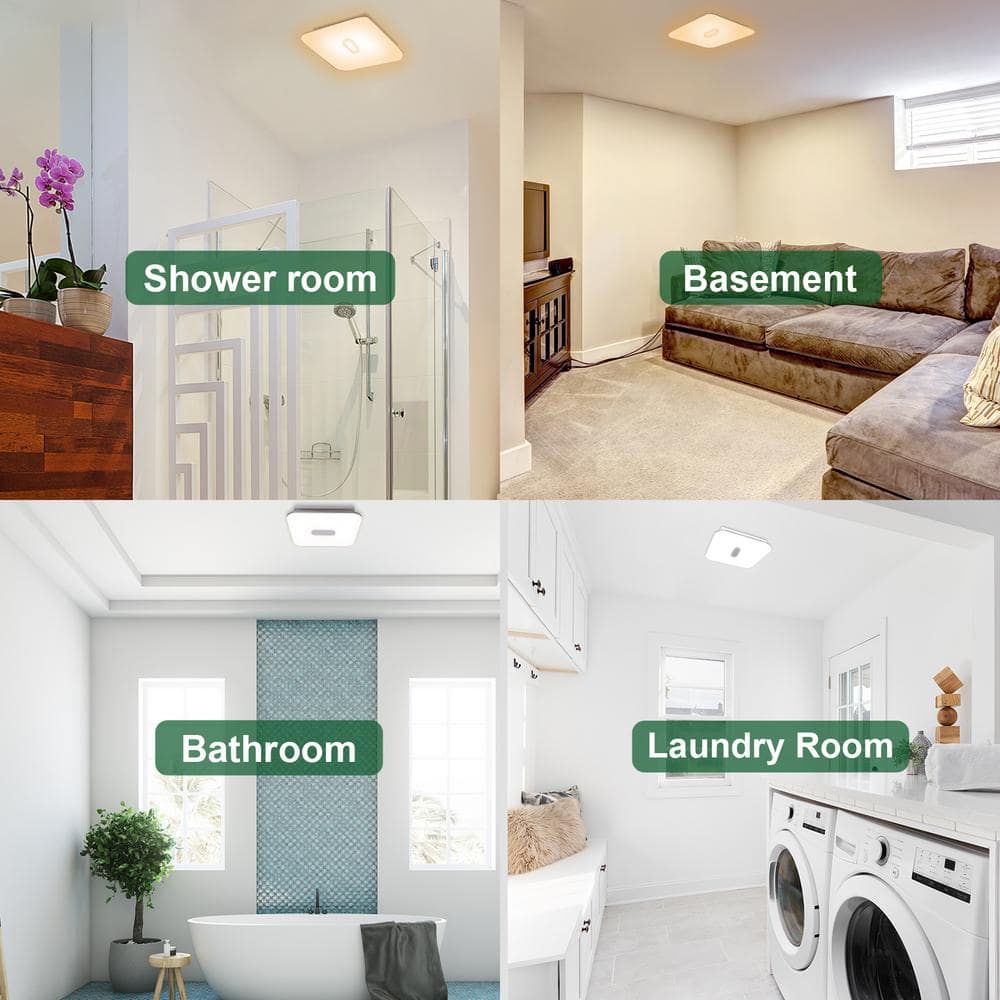 Silver Energy Star Ceiling Mount Bathroom Ventilation Fan with Light