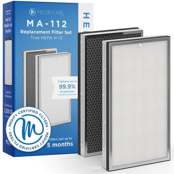 MEDIFY AIR Medify MA-112 Genuine Replacement Filter : H13 HEPA, and Activated Carbon for 99.9% Removal : 1-Pack
