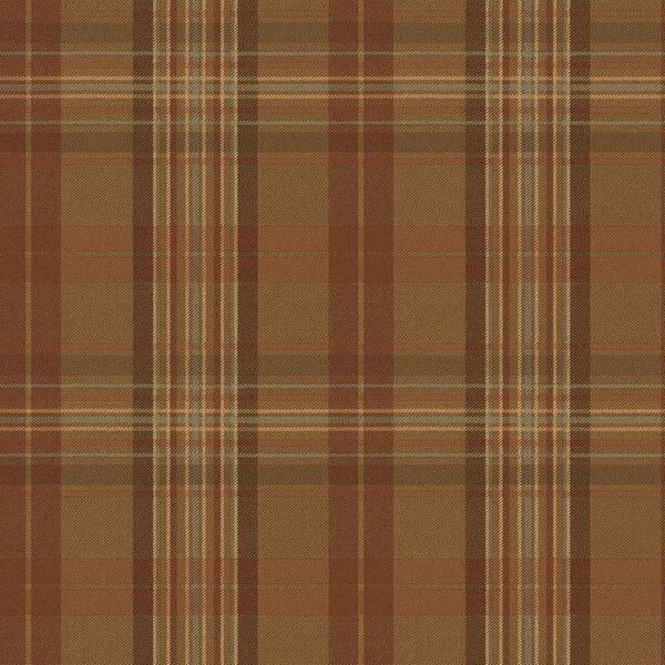 Chesapeake Austin Brown Plaid Brown Wallpaper Sample