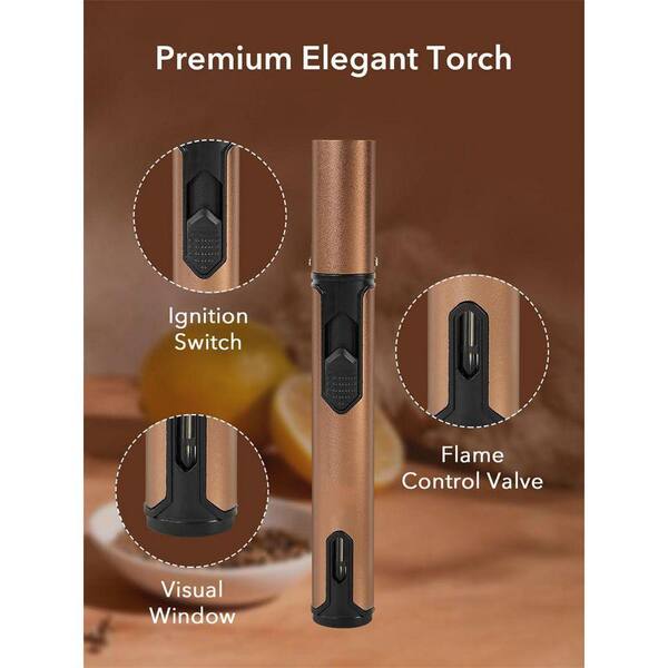 Lynzavix Oak Wood Whiskey Smoker Kit with Torch and 6 Flavored