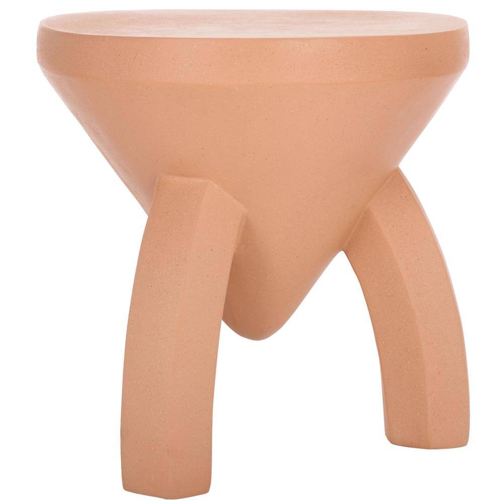 Terracotta Round Concrete End Table