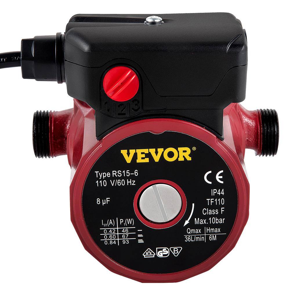 93W Red Aluminum Water Circulation Pump with Brass Fittings