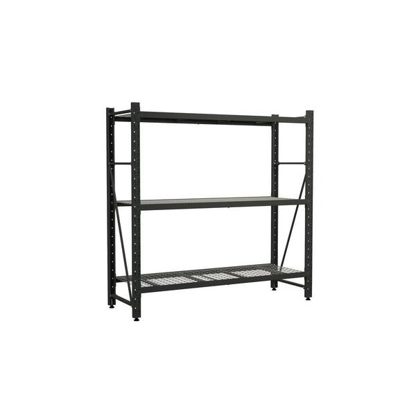 NewAge Products Performance Plus 3-Shelf 72 in. W x 72 in. H x 24 in. D Steel Adjustable Shelf in Dark Gray