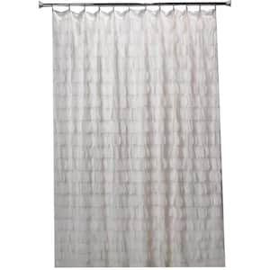 Chichi 76 in. Ivory Cascading Tulle Petal Shower Curtain