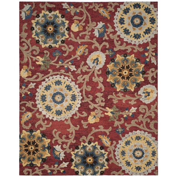 SAFAVIEH Blossom Red/Multi 8 ft. x 10 ft. Bohemian Floral Area Rug