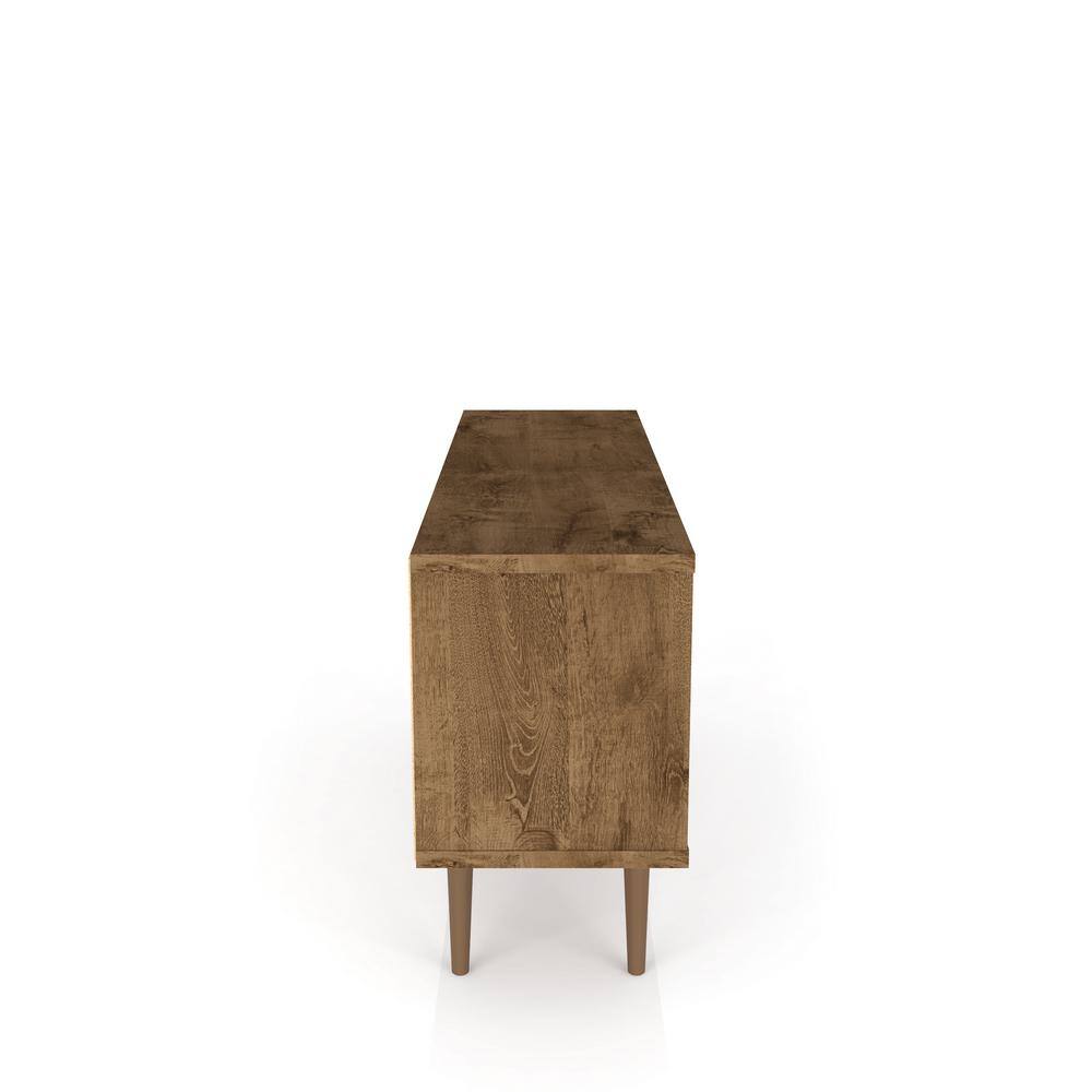 Lekedi 53" Rustic Brown Mid-Century TV Stand with Cabinet