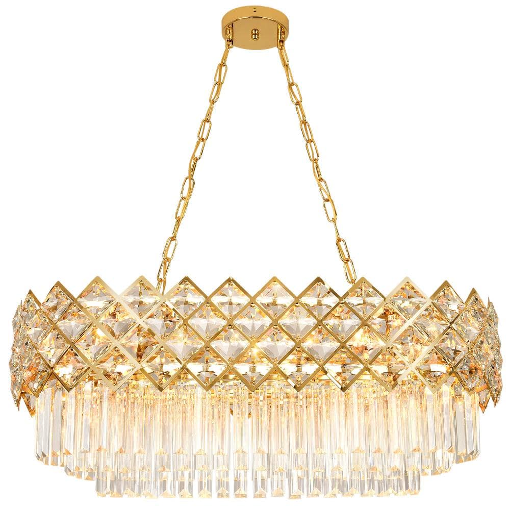 8 - Light Modern Tiered Chandelier with Crystal Accents for Kitchen Island, Dining Room, Living Room price history on PriceWatchPro