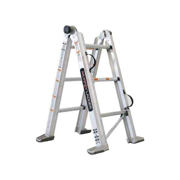 Photo 1 of 7 ft. Height 10 ft. Reach Aluminum Fully Compactable Multi-Position Ladder 375 lbs. Load Capacity Type IAA Duty Rating