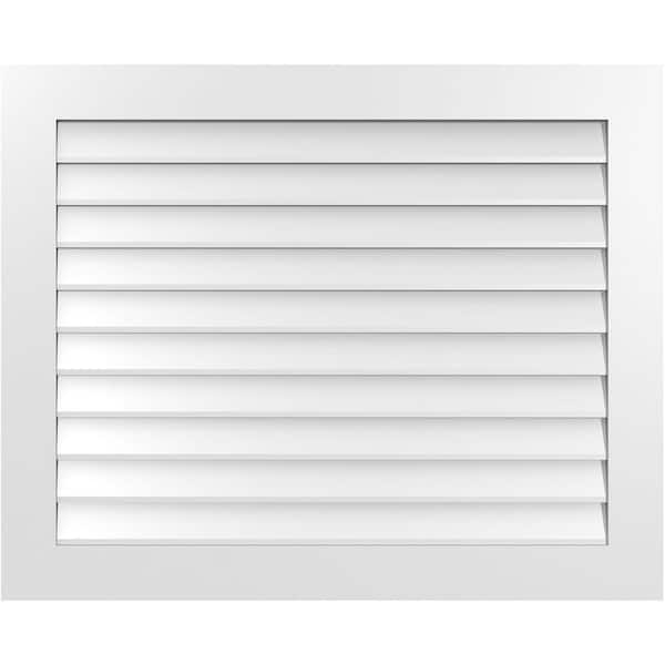 Ekena Millwork 42 in. x 34 in. Vertical Surface Mount PVC Gable Vent: Decorative with Standard Frame