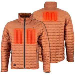Men's Small Adobe Backcountry Heated Jacket with (1) 7.4-Volt  Rechargeable Lithium Ion Battery and USB Charging Cable
