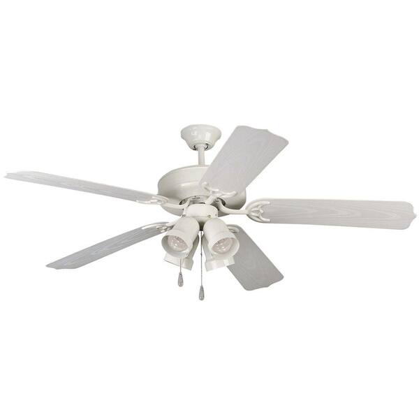 Yosemite Home Decor Sharon 52 in. Outdoor White Frame Ceiling Fan with Light Kit and Blades-DISCONTINUED