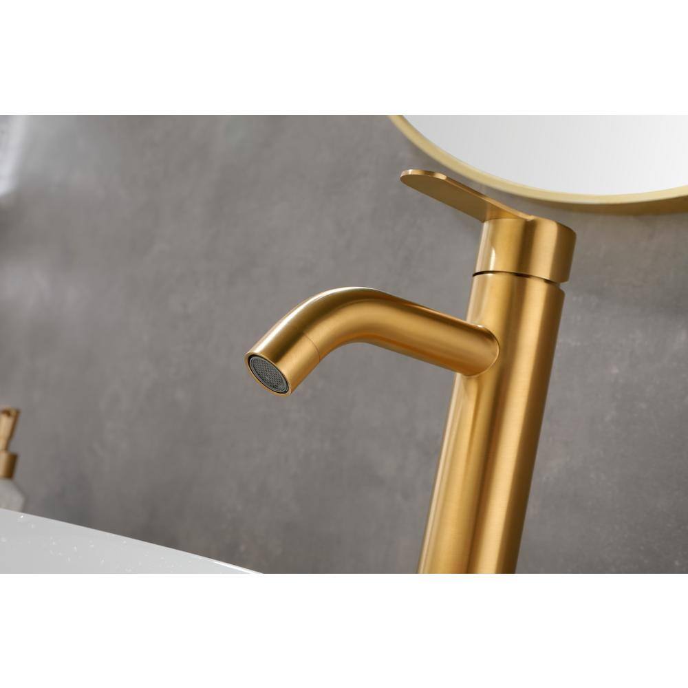 Brushed Gold Stainless Steel Single Handle Bathroom Faucet