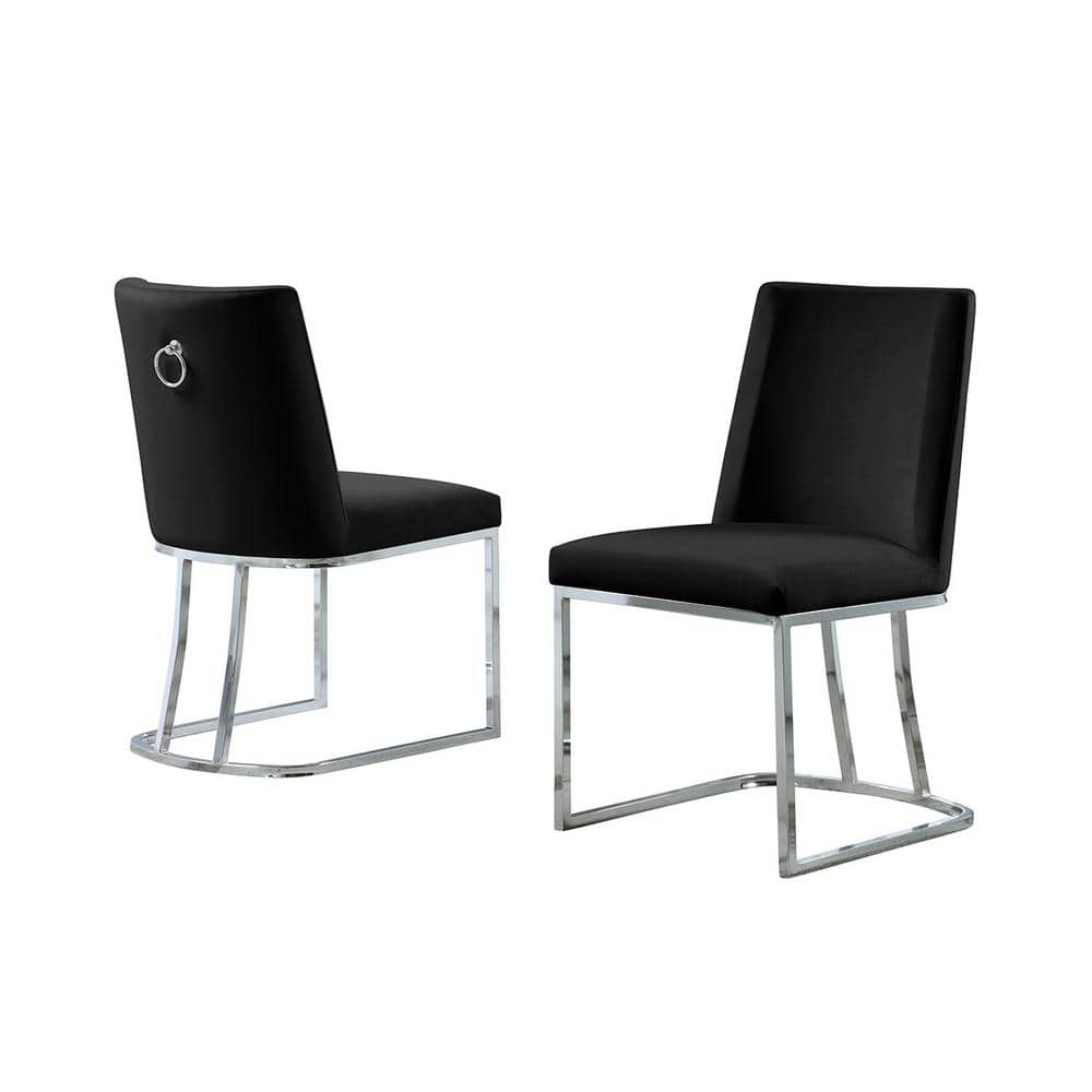 Will Black Velvet Chrome Legs Chairs (Set of 2) price history on PriceWatchPro