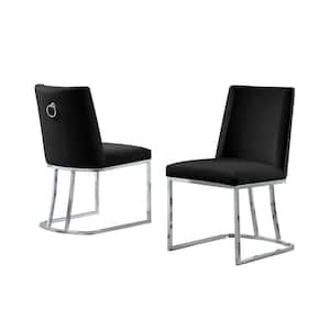 Will Black Velvet Chrome Legs Chairs (Set of 2)