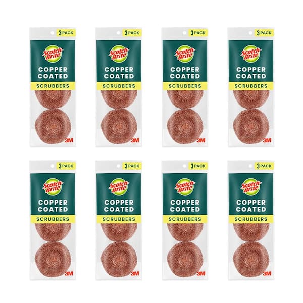 Scotch-Brite 2.8 in. Copper Coated Scouring Pad (24-Pack)