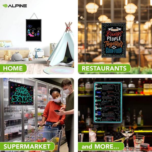 Alpine Industries 28 in. x 20 in. LED Illuminated Hanging Message