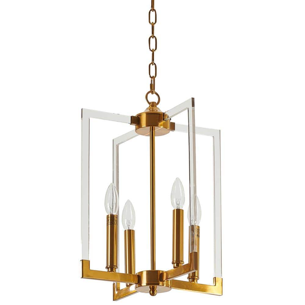 Ellianna 4-Light Bronze Geometric Candlestick Chandelier