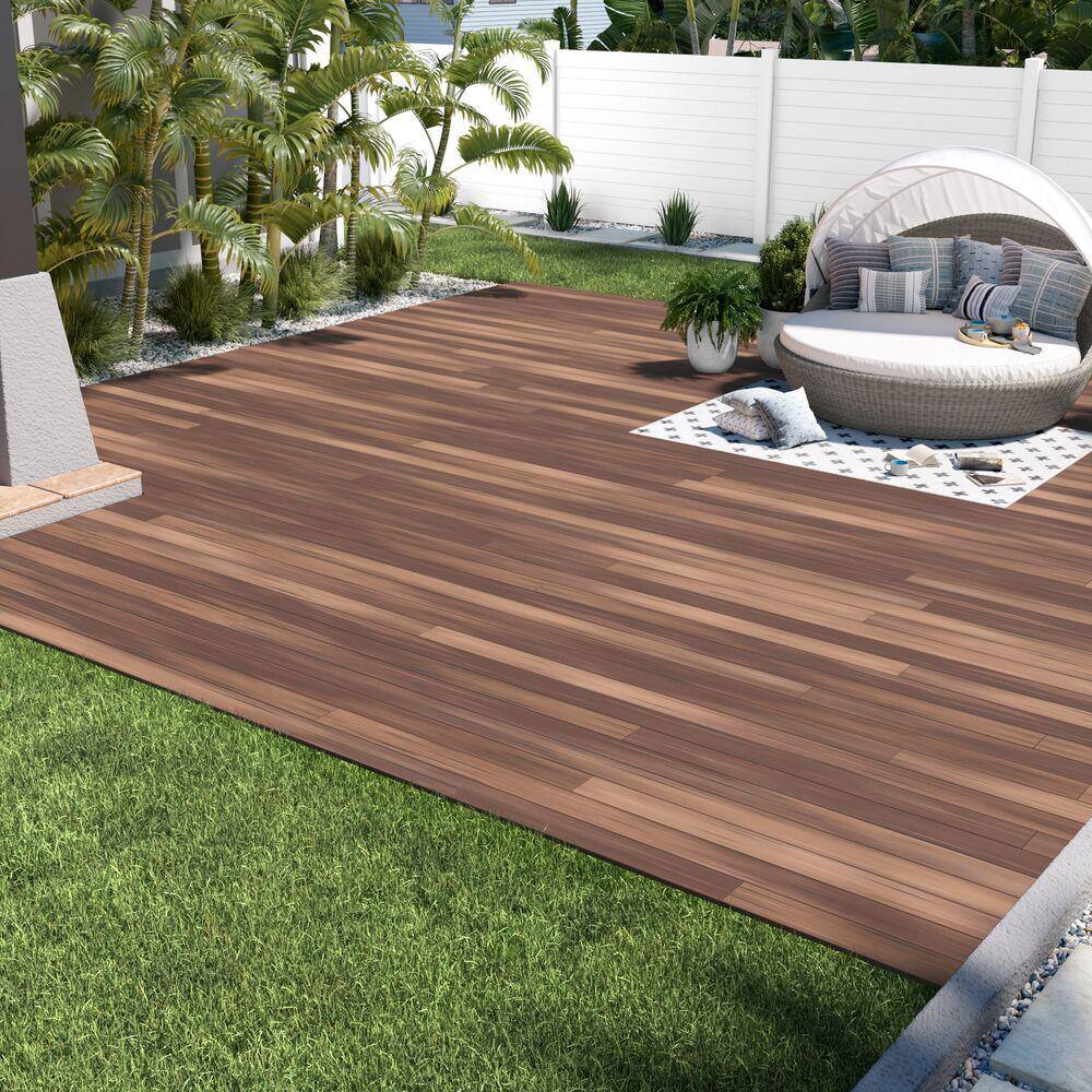 InstaDeck 4 ft. Walnut Composite Outdoor Flooring Kit