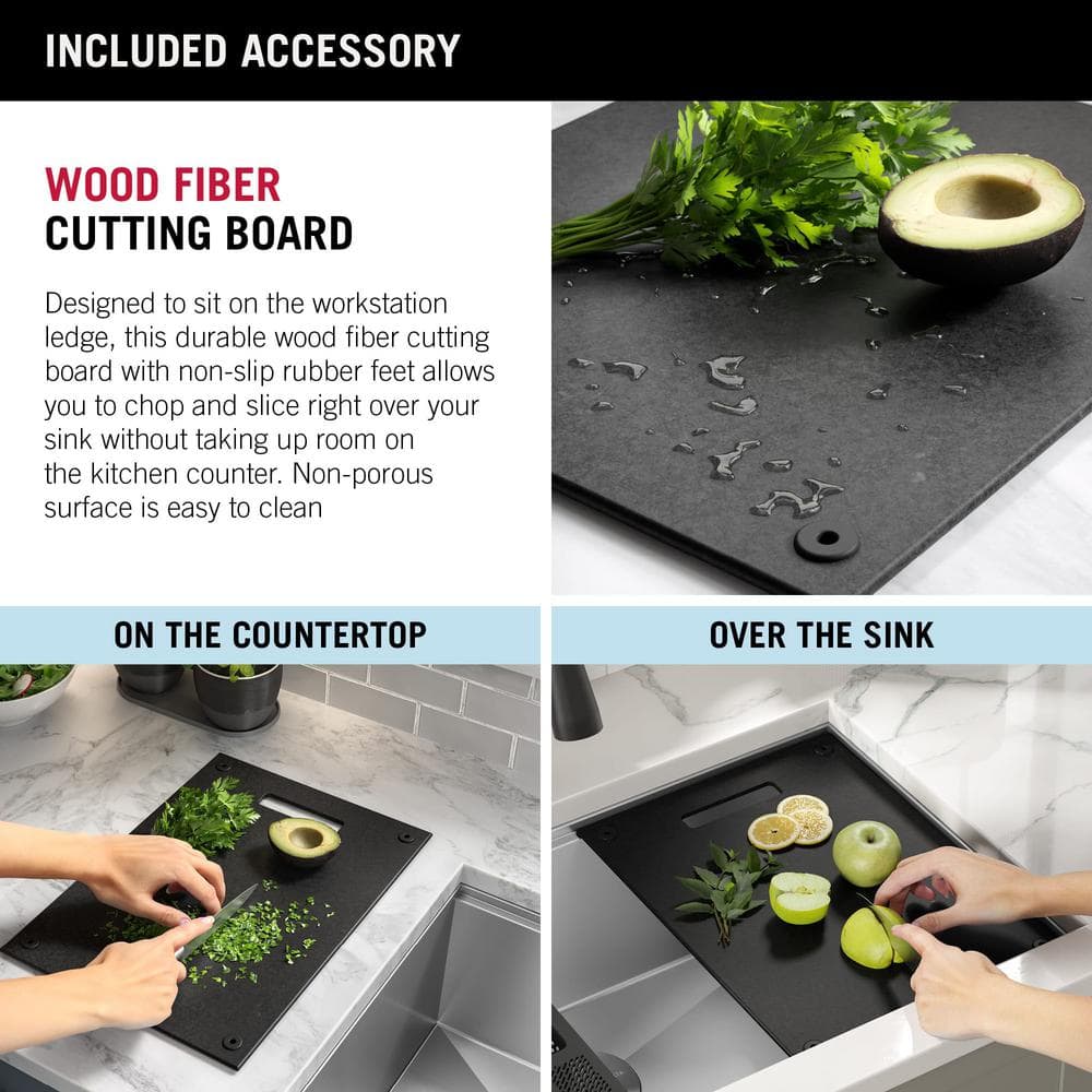 Delta 30-Inch Stainless Steel Workstation Undermount Kitchen Sink