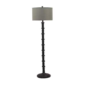 63 in. Oil Rubbed Bronze Metal Stacked Candlestick Floor Lamp