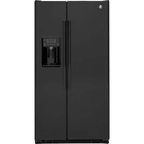 GE 21.9 cu. ft. Side by Side Refrigerator in Black, Counter Depth