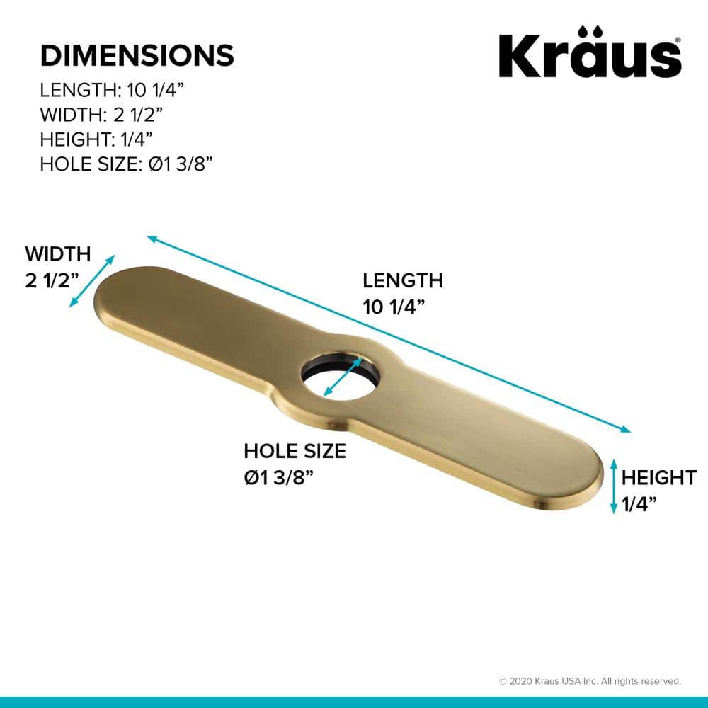 Brushed Brass 10.25-Inch Kitchen Faucet Deck Plate