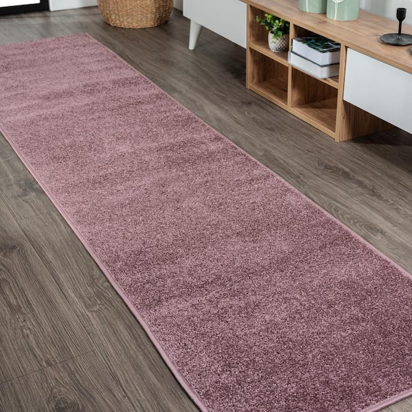 JONATHAN Y Haze Solid Low-Pile Light Purple 2 ft. x 12 ft. Runner Rug