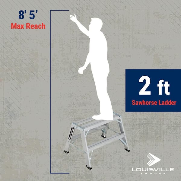 2 ft. Aluminum Sawhorse with 300 lb. Load Capacity Type IA Duty Rating