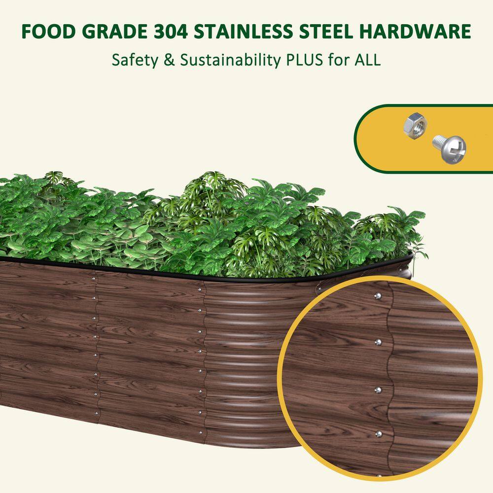 VEIKOUS Carbonized Galvanized Steel Raised Garden Bed Many-in-1 Planter Box Outdoor, 96 in. L x 48 in. W x 24 in. H PG0102-14RT-1