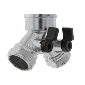 Dual Metal Shut-off Hose Y for Standard Garden Hoses