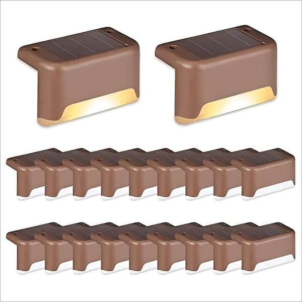 20-Pack Solar Deck Lights Outdoor, Waterproof Led Lights for Outdoor Stairs, Step, Fence, Yard and Patio