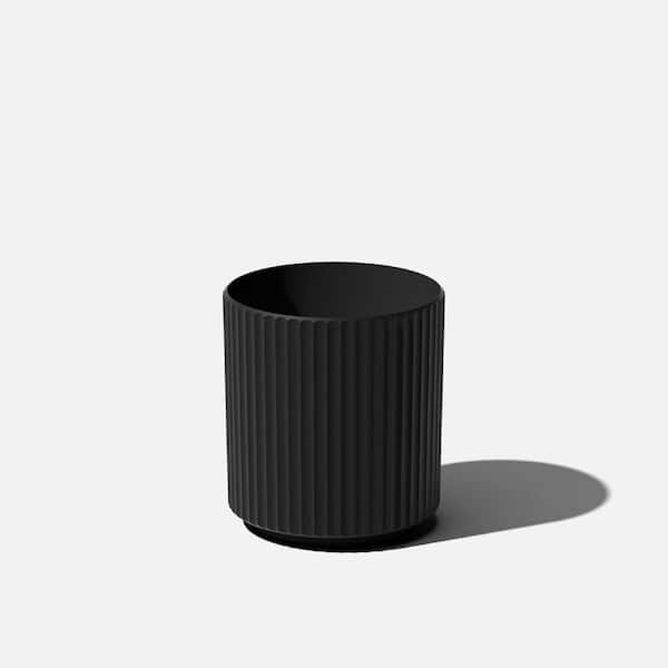 Veradek Demi 12 in. Round Black Plastic Planter