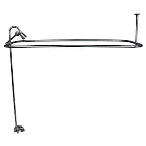 Metal Lever 2-Handle Claw Foot Tub Faucet with Riser Showerhead and 48 in. Rectangular Shower Unit in Chrome