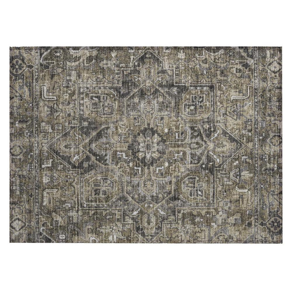 Taupe and Dark Taupe 2 ft. x 3 ft. Woven Oriental Rectangle Indoor/Outdoor Area Rug price history on PriceWatchPro