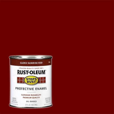 1 Qt. Protective Enamel Gloss Sunrise Red Interior/Exterior Paint