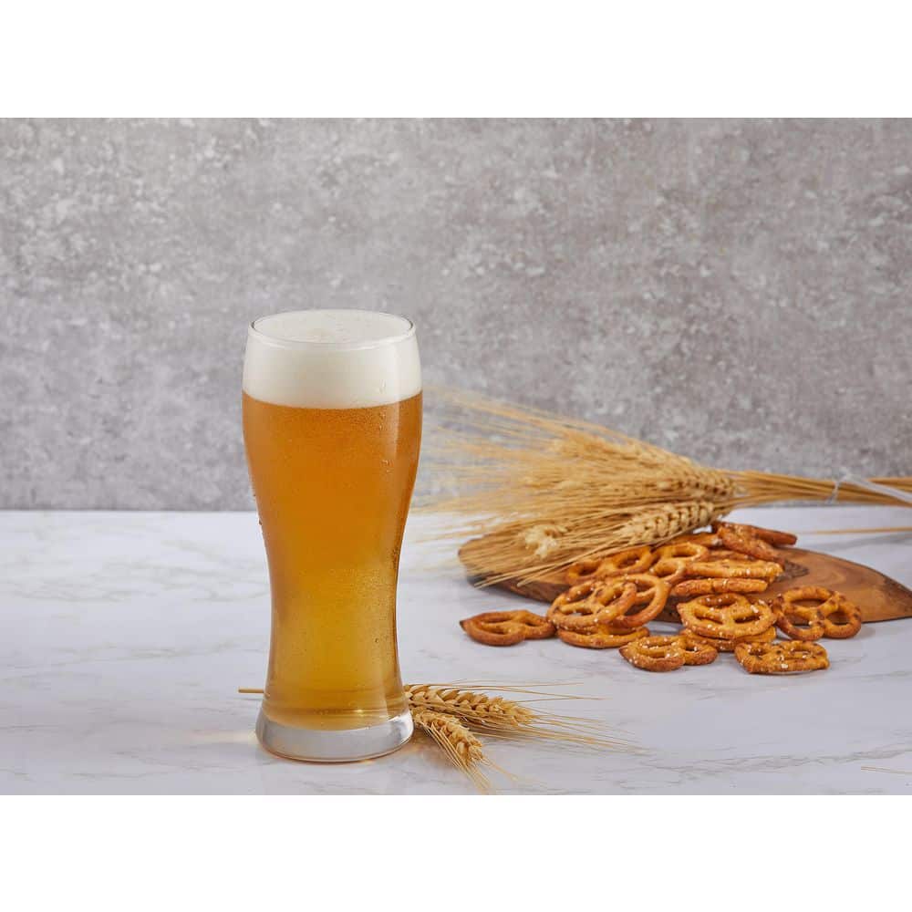 Callen Clear Glass Pilsner Beer Glasses Set of 4