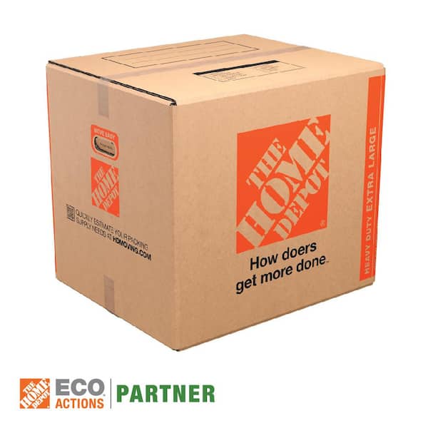 The Home Depot 24 in. L x 20 in. W x 21 in. D Heavy-Duty Extra-Large Moving Box with Handles
