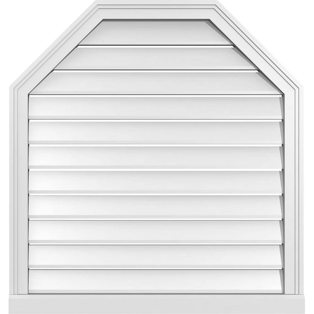 "32"" x 34"" Octagonal Top Surface Mount PVC Gable Vent: Functional with Brickmould Sill Frame" price history on PriceWatchPro
