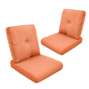 22 in. x 24 in. 4-Piece CushionGuard Outdoor Lounge Chair Deep Seat Replacement Cushion Set in Orange